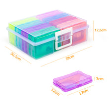 Lade das Bild in den Galerie-Viewer, Fotobox, Sortierboxen für Kleinteile, 16 innere Fotohalter, Aufbewahrungsbox Transparent für Postkarten, Fotos, Spielzeug
