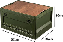 Lade das Bild in den Galerie-Viewer, Faltbare Aufbewahrungsbox kunststoff mit Deckel Camping Box Campingbox mit Rädern Stapelbar Aufbewahrungsbox für Outdoor Camping Organizer Auto (Grün, 45L*1)
