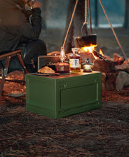 Lade das Bild in den Galerie-Viewer, Faltbare Aufbewahrungsbox kunststoff mit Deckel Camping Box Campingbox mit Rädern Stapelbar Aufbewahrungsbox für Outdoor Camping Organizer Auto (Grün, 45L*1)
